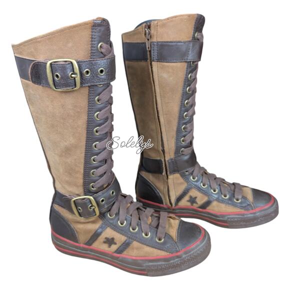 Converse 2005 Star 70 Vintage XXHI Buckle Knee High Suede Sneaker Boot 7 RARE - Picture 4 of 13